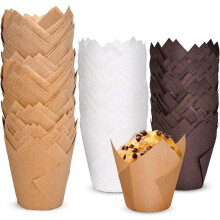 Caissettes à cupcakes tulipe YZhouD, qualité alimentaire, 150 pièces