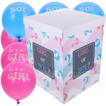 Boîte à ballons pour révélation du sexe, bleue et rose, lot de 6, 40 x 29,9 cm