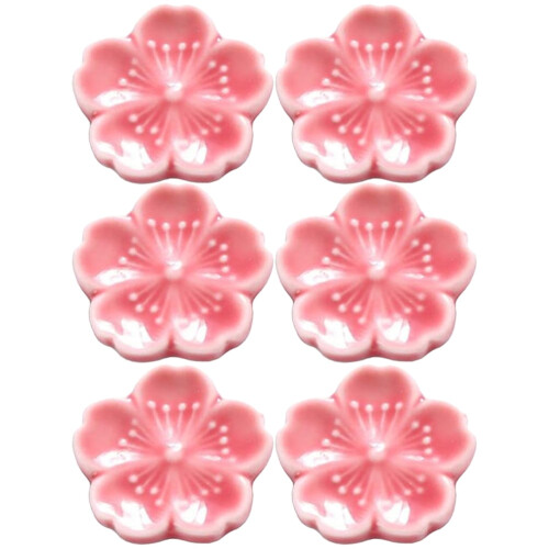 Keramik-Essstäbchenablage, rosa, 6 Stück