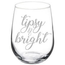 Verre à vin sans pied, motif de Noël amusant, 50 cl