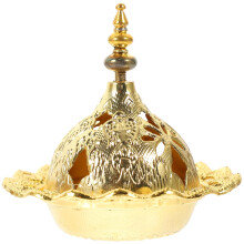 Arabische wierookbranderkom, gouden vintage houtskoolhouder
