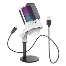 USB propelled Computer Voice Receiver With glowing Lights-White