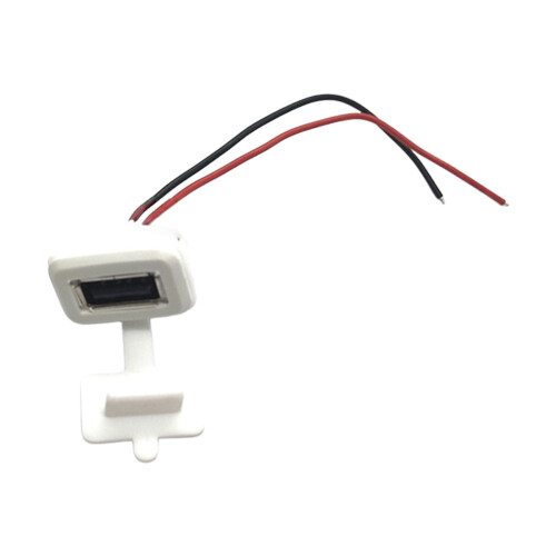 Waterproof USB2.0 Female Socket with Solder Wires-White 2p
