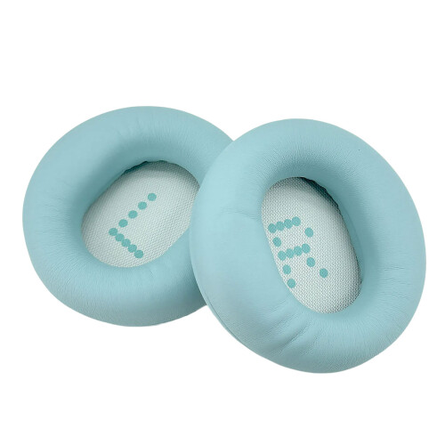 Couvertures respirables d'écouteur de cuir de protéine-turquoise