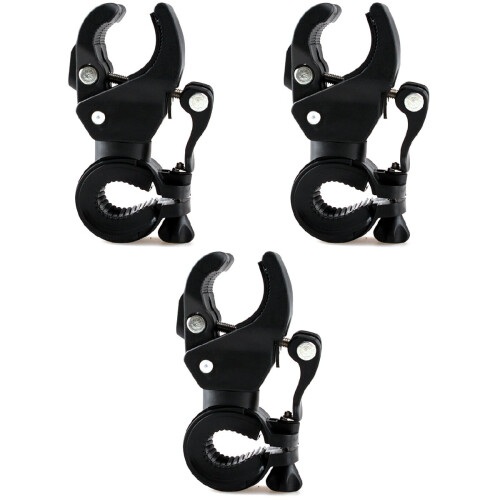Suporte para bolsa de guidão de bicicleta com clipe para lanterna LED (pacote com 3)