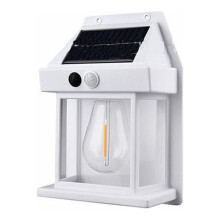 Solcellsvägglampa med rörelsesensor Vit IP65