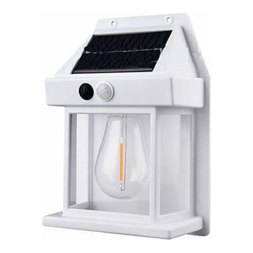 Solcellsvägglampa med rörelsesensor Vit IP65