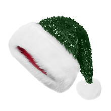 Vianočná párty čiapka s flitrami a Santa Clausom, 1 kus