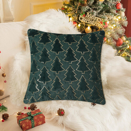 Housse de coussin sapin de Noël 45 x 45 cm
