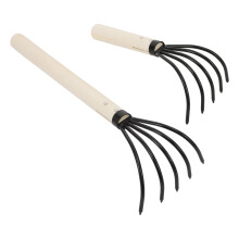 Râteau à fruits de mer à manche court en bois, outil japonais (2 pièces)