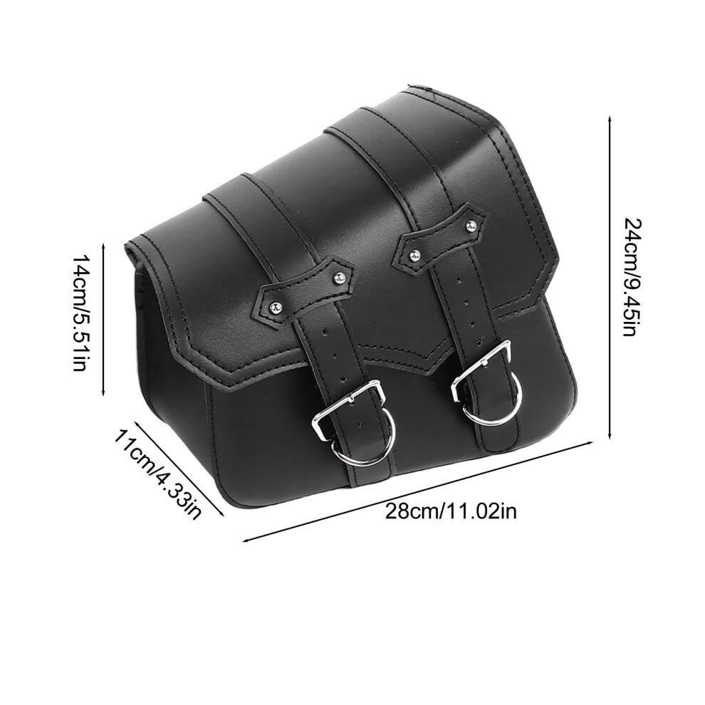Pu Leather Saddle Panniers For Motorbikes, Black 7340572300508