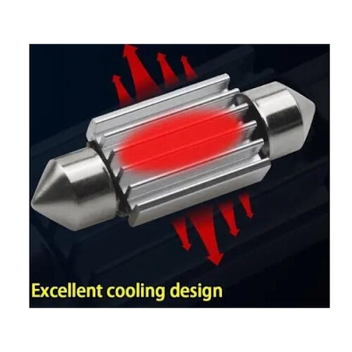 CANBUS LED projektør rød 39mm SV8.5 2-pak 2