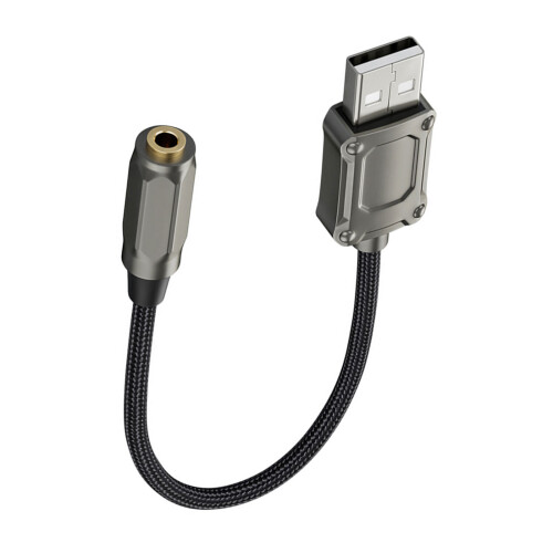 Portable USB to 3.5Mm Sound Adapter Featuring Braided Design