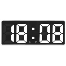 LED Alarm Clock for Student Bedroom White Large Display