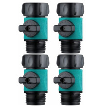 Raccord de tuyau d'arrosage en plastique 3/4 pouce, lot de 4