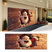 TAIAOJING julegarasjeportdeksel7x16ft Santa elg