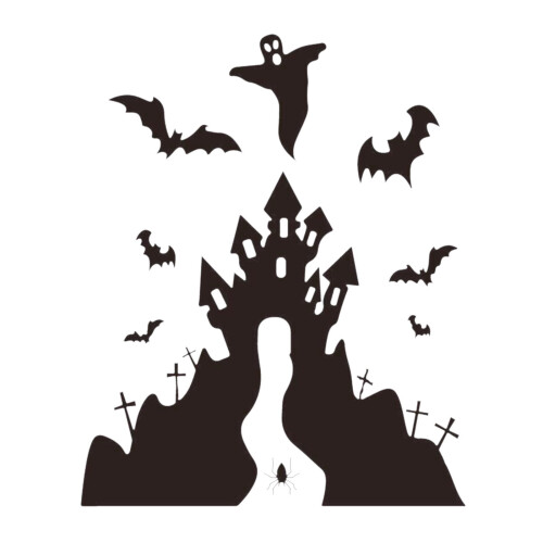 Halloweenské samolepky na zeď pro výzdobu interiéru