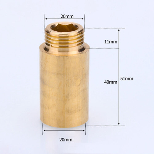 Rallonge de robinet en laiton, filetage G1/2, pour eau potable