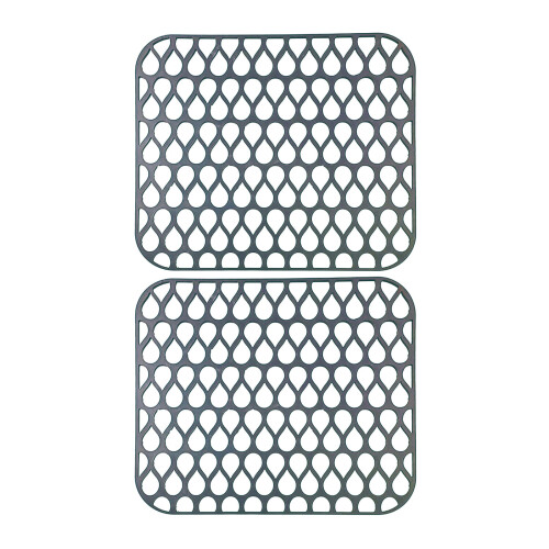 Double Rubber Kitchen Sink Mats Resist Heat And-grey