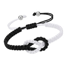 Adjustable Friendship Bracelet With Colorful-black and white