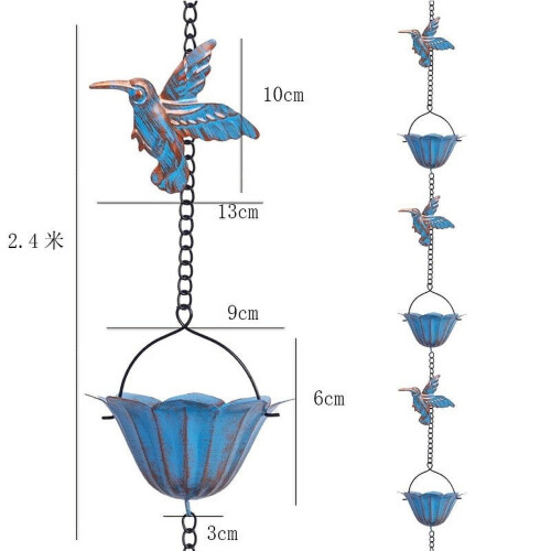 Copper rain chain for gutters 2.4 meters