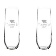 Champagneflutes/mousserende wijnglazen set van 2 (8,5