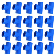 Sturdy PVC Three Way Pipe Connector Perfect for Custom-Blue