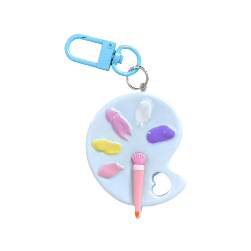 Stylish Miniature Paint Palette Key Accessory Perfect For-Blue