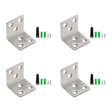 4Pcs Stainless Steel L Shaped Brackets Furniture-Silver 30mm