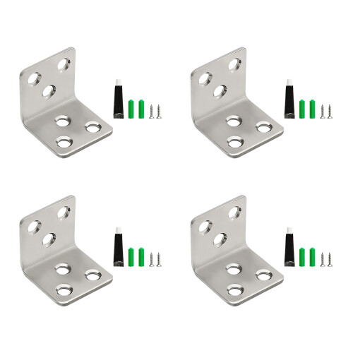 4Pcs Corner Bracket with 6 Holes Fixed Bracket for-Silver 30mm