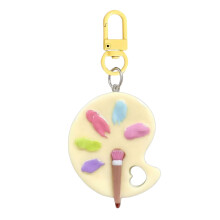 Pigment Board Keychain Candy Tone Paint Palette Keyring-Yellow