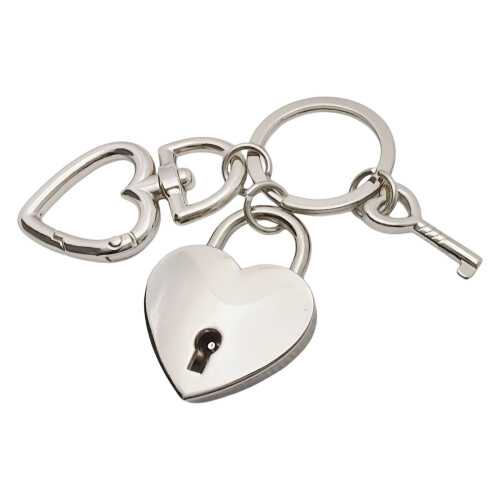 Trendy-Silver Love-sleutelhanger met gesp