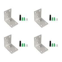 4 Stück Edelstahl-Regalhalterungen, Eckstreben zur-Silber 50mm