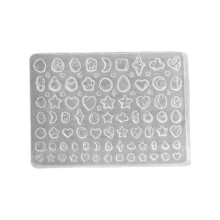 Pochoir d'art d'ongle en forme de perles/coquille/nœud avec-B739
