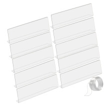 Packung mit 10 transparenten Regalteilern aus Acryl für
