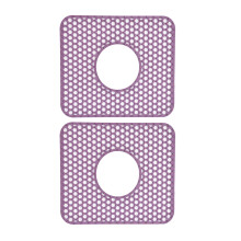 Paquet de 2 tapis d'évier de cuisine solides avec motif-Violet