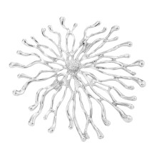 Stylish Sun Goddess Embossed Pin Brooch Handcrafted-Silver 2