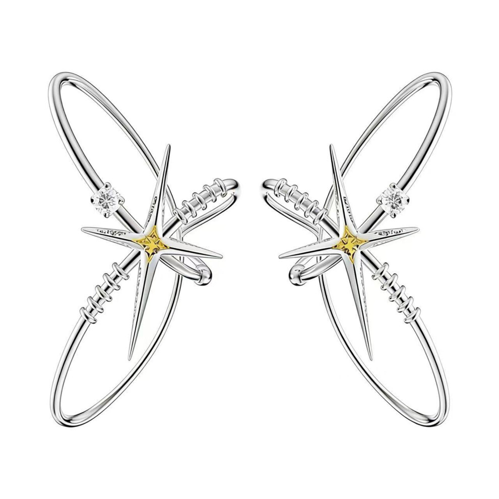 Stylish Six Pointed Star Ear Cuffs Without Piercing Earrings 7751001496547