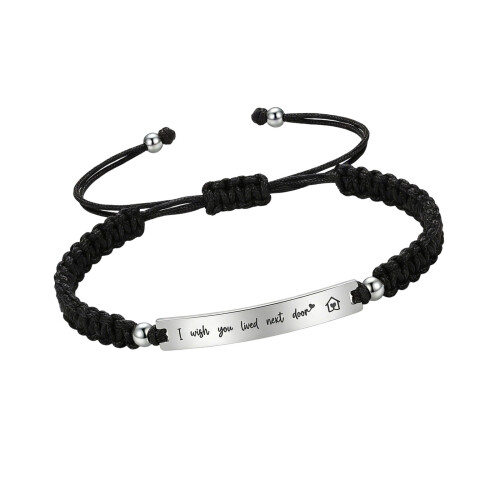 Stylish Adjustable Handmade Rope Bracelet Unique-Black