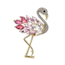 Elegant Flamingo Shape Brooch Alloy Materials Gift