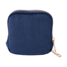 Comfortable Velvety Compact Jewelry Storage Bag Case-Blue