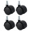 4Pcs Quiet Universal Casters Fixed Castors-6x15threadwithout 1
