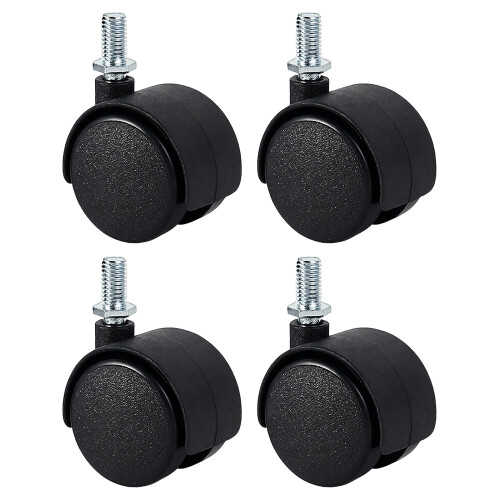4Pcs Quiet Universal Casters Fixed Castors-6x15threadwithout