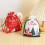 Sac à cordon de Noël en polyester et coton imprimé 4