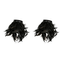 2 STKS Artistieke Veer Mode Armbanden Handgemaakte-Zwart