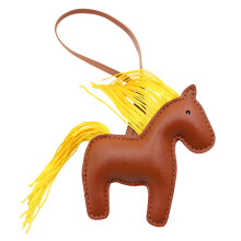 Porte-clés cheval en cuir alliant résistance-Couleur café