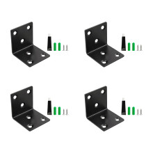 4Pcs Corner Bracket with 6 Holes Fixed Bracket for-Black 40mm