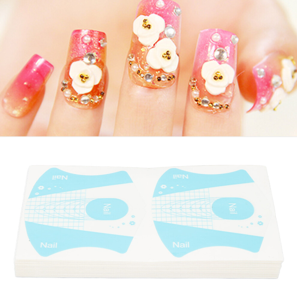 100pcs Reusable PVC Nail Guide Forms Blue