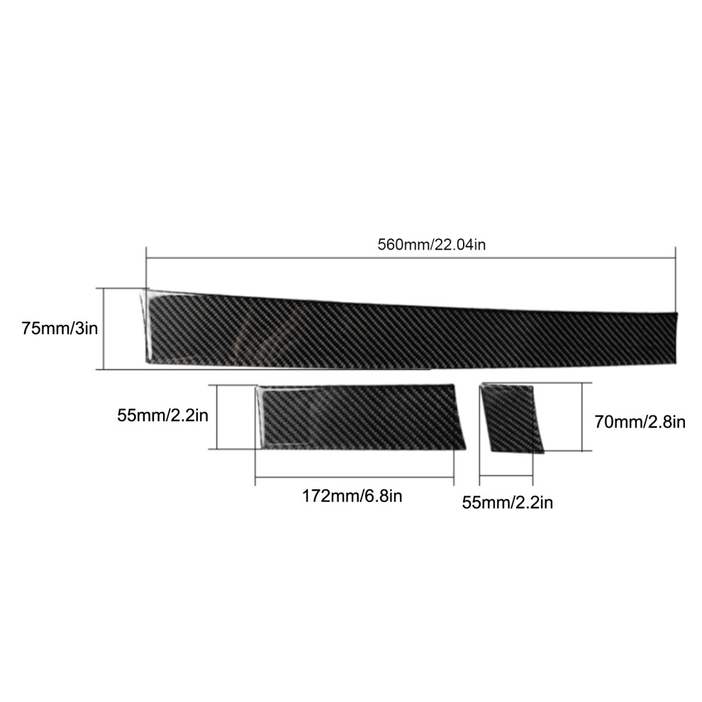 3Pc Carbon Fibre Dash Trim For E60 E61 7340572699466