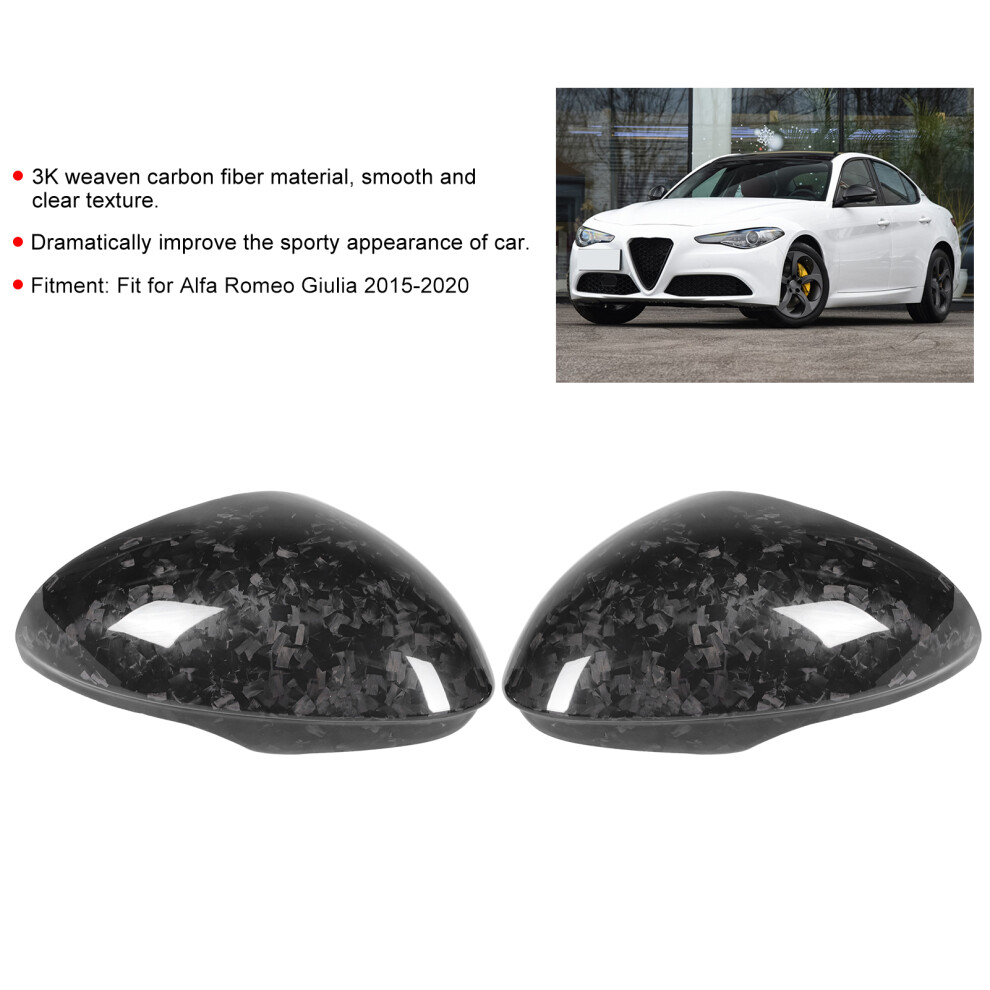 Carbon Fibre Mirror Trim For Giulia Black 7340572699589